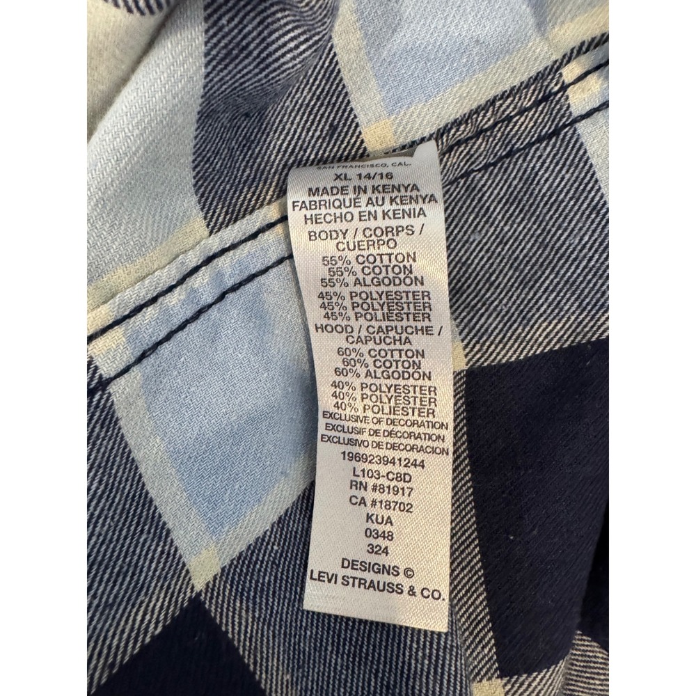 Levis Boys XL 14/16 Hooded Flannel Leisure Comfort Sporty - Picture 3 of 4